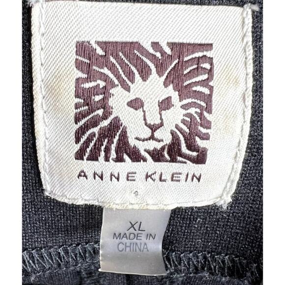 Anne Klein Moto Jacket Women's XL Black Long Sleeve Front Zip Belt Collared - Picture 3 of 9